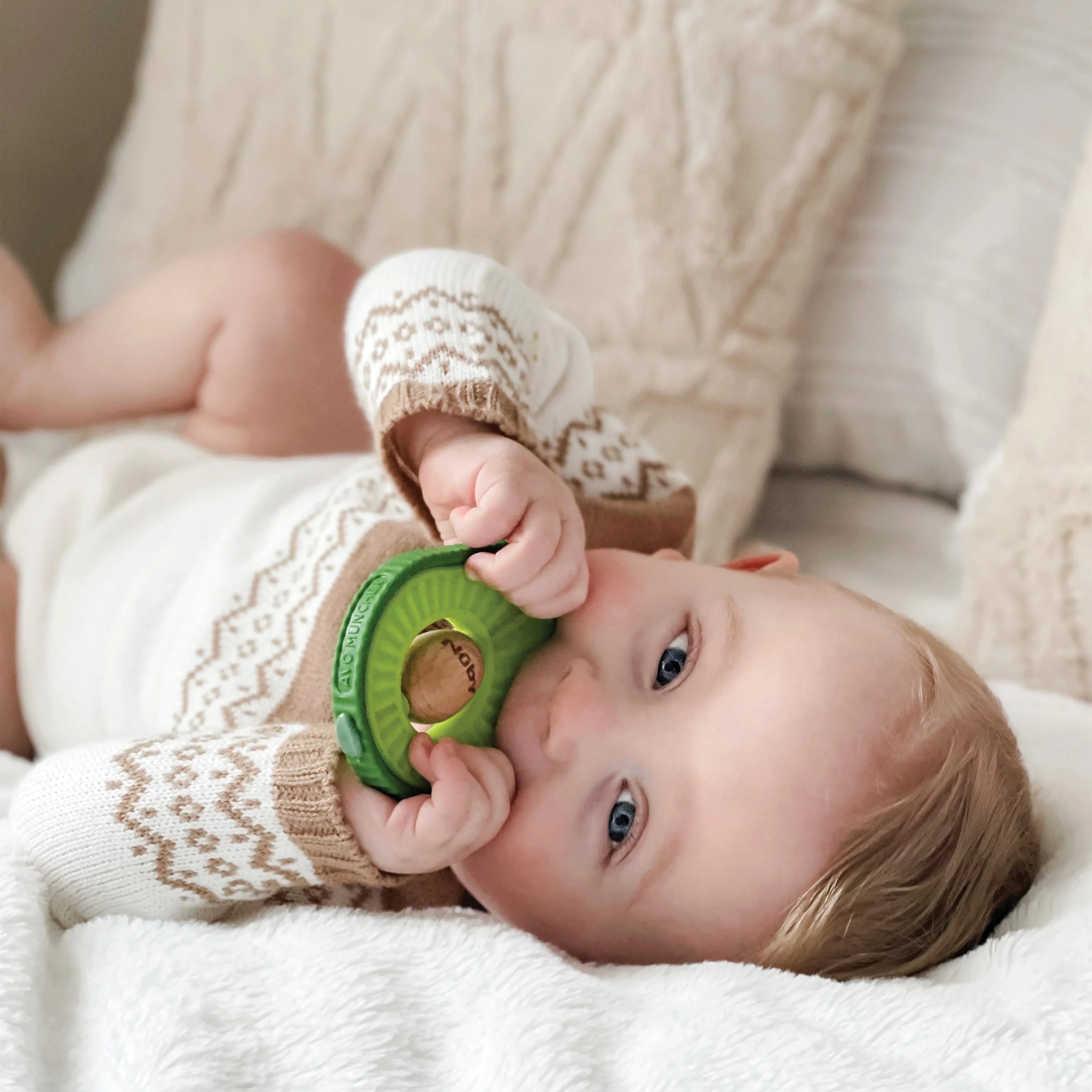 Avocado Muncher Wood and Silicone Teether - Image 3
