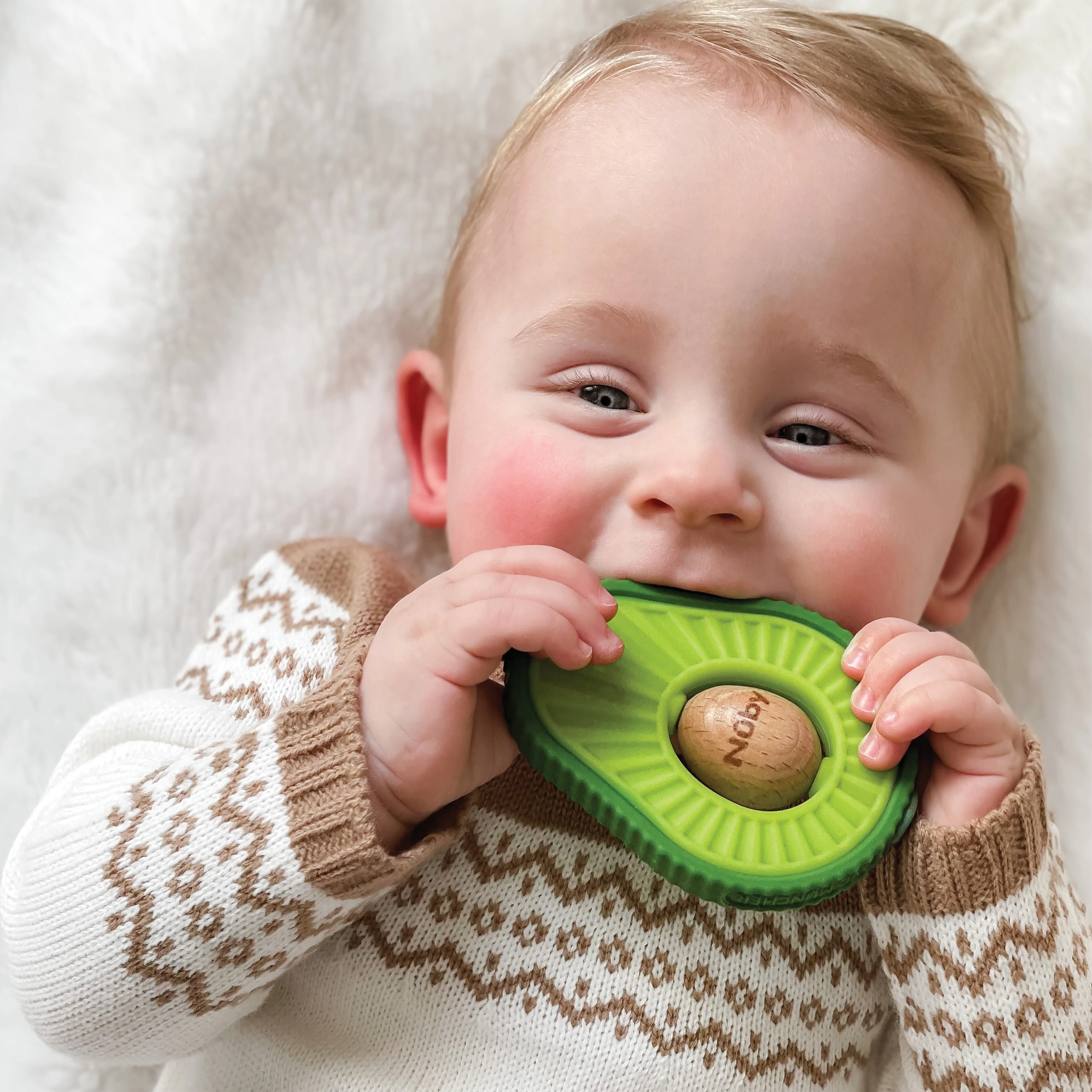 Avocado Muncher Wood and Silicone Teether - Image 4