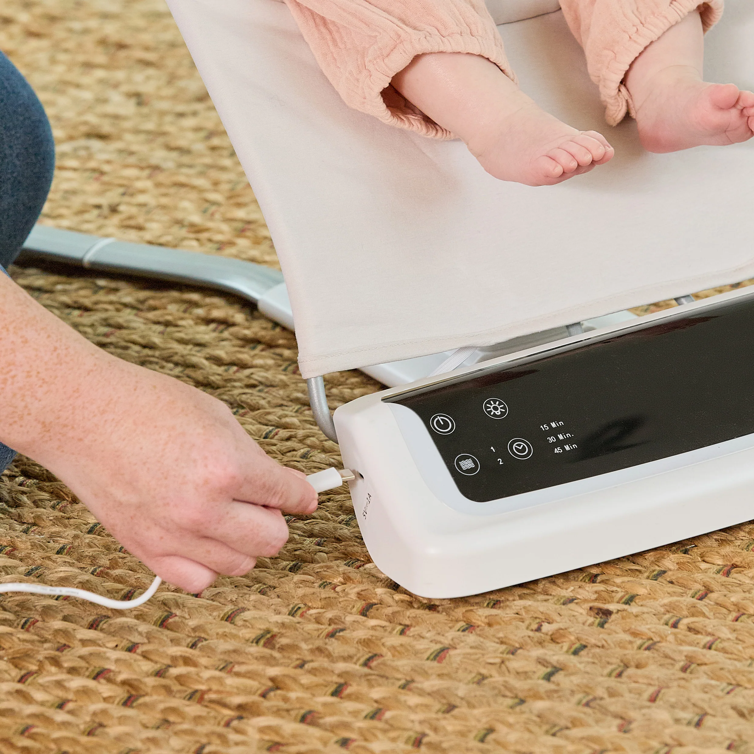 Deluxe Baby Bouncer Seat | Beige - Image 4