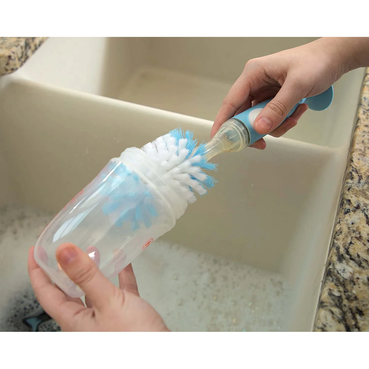Easy Clean Soap Dispensing Brush with Suction Base - Image 6