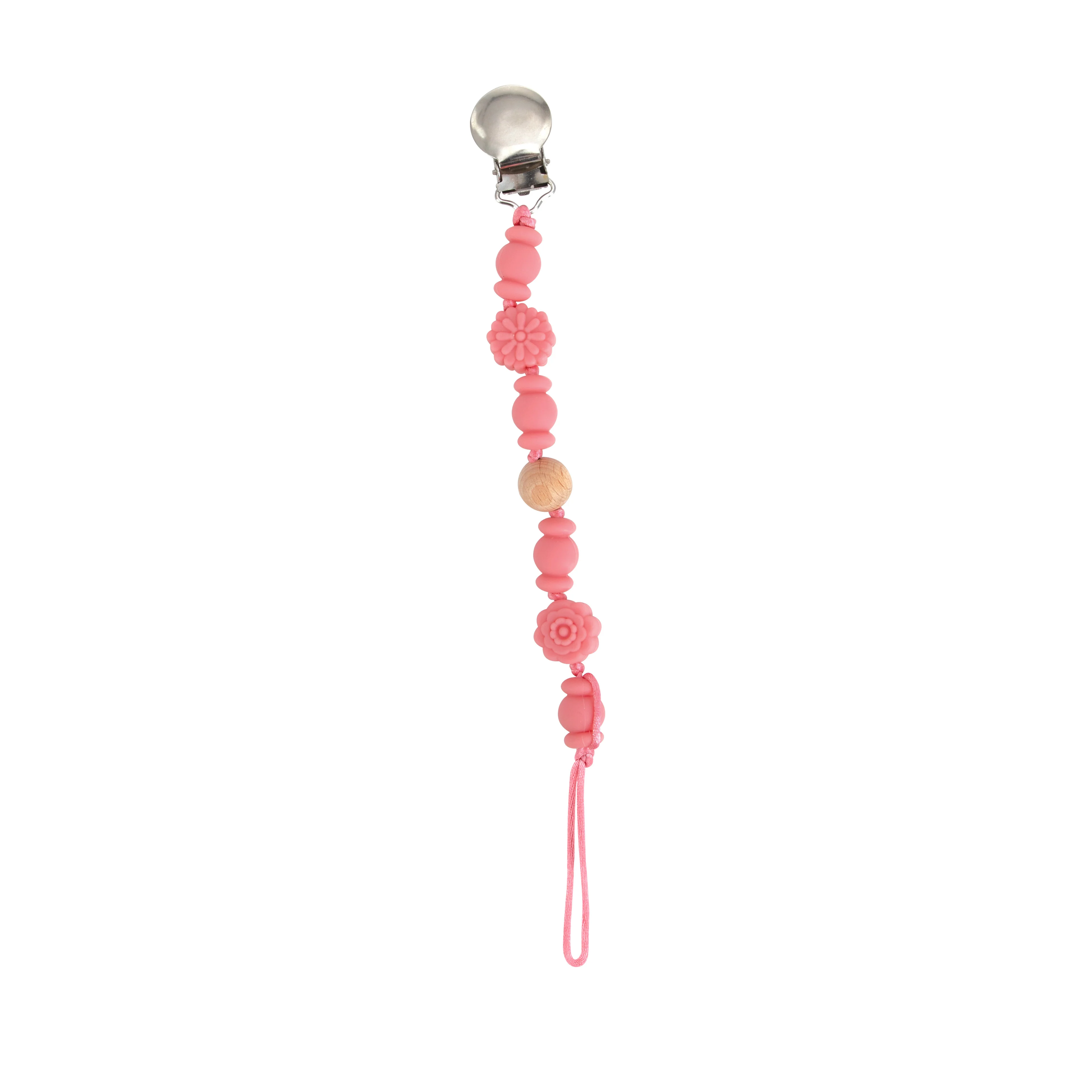 Silicone and Wood Beaded Pacifier Clip - Image 10