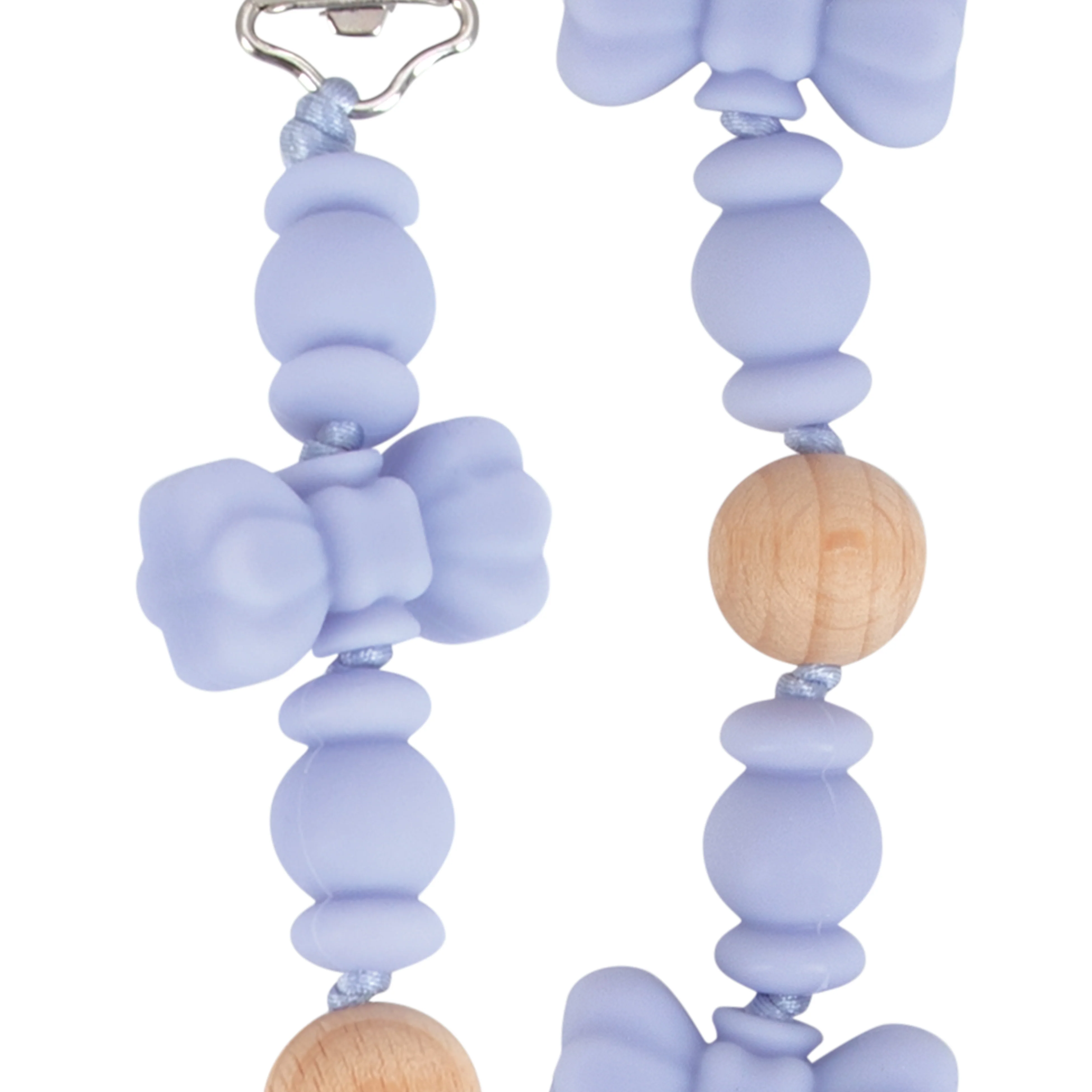 Silicone and Wood Beaded Pacifier Clip - Image 7